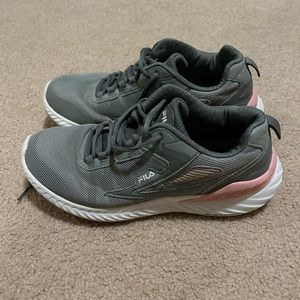 Grey and Pink Women’s Fila running shoes